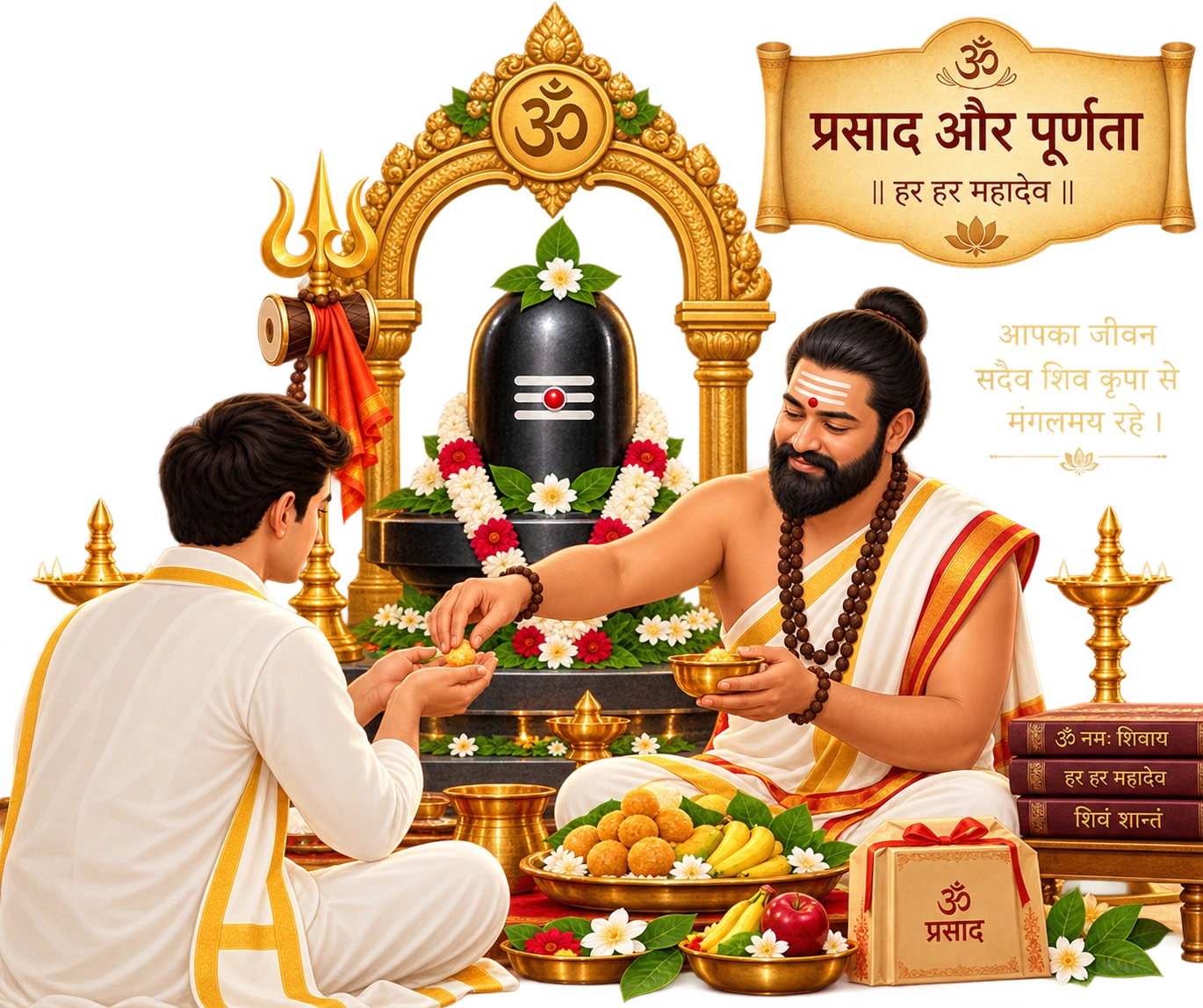 Prasad and Completion of Rudrabhishek Puja